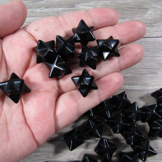 obsidian small Merkaba gemstone crystals for grid work