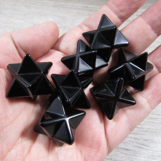 Obsidian wholesale Merkaba star for meditation and grids