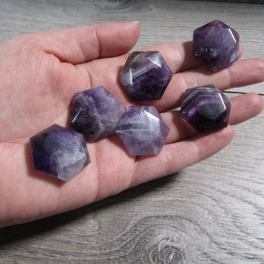 Amethyst sacred geometry gemstone bead