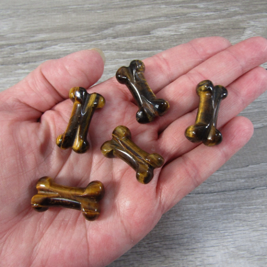tiger eye dog bone shaped gemstone gift shop decor