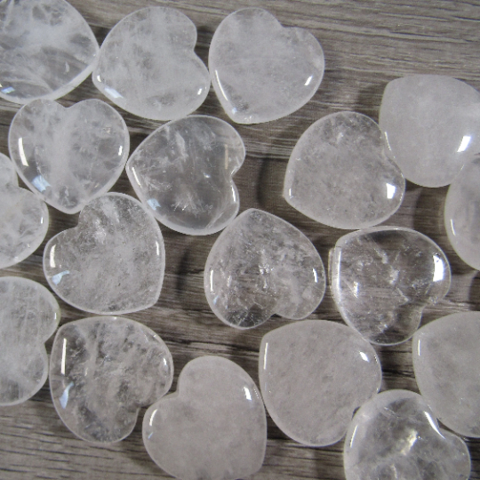 clear quartz bulk gemstone heart carvings
