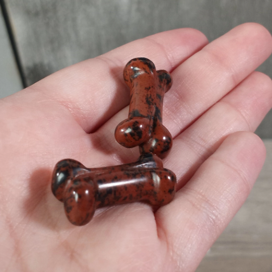 Gemstone Dog Bone Figurine –Small Crystal Carving, Gift Shop