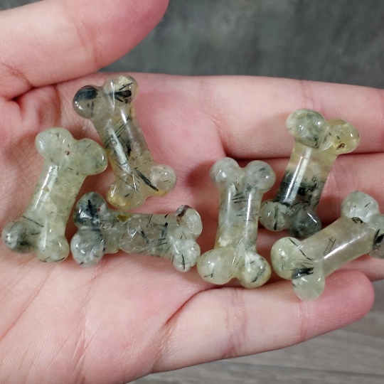 Gemstone Dog Bone Figurine –Small Crystal Carving, Gift Shop