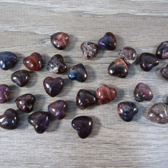 Sugilite pocket stone purple heart for resale in gift stores