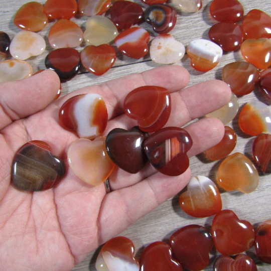carnelian flat gemstone heart carvings for resale