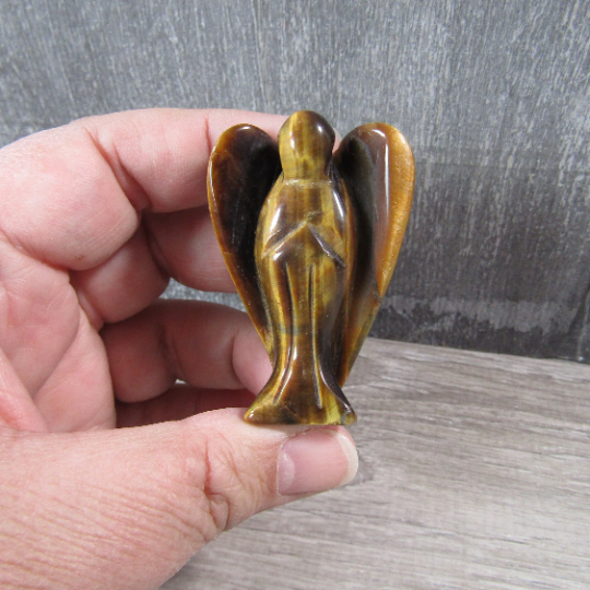 tiger eye medium-size crystal angel figurine display piece