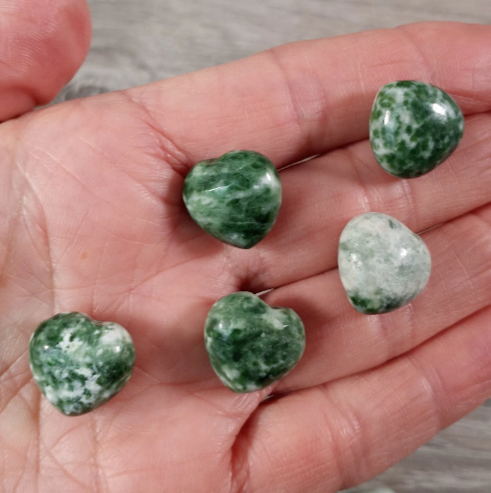 Tree Agate new age crystal hearts