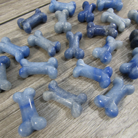 Gemstone Dog Bone Figurine –Small Crystal Carving, Gift Shop
