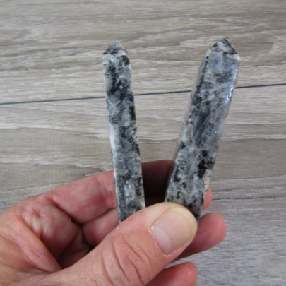 larvikite stone tower for crystal retailers