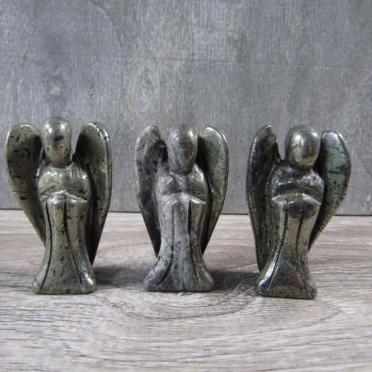 pyrite crystal angel figurine for altar or healing work, wholesale