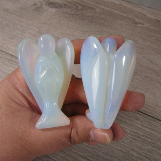 opalite carved gemstone angel decor for resale