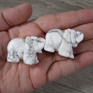 Howlite Crystal elephant spirit animal carving wholesale