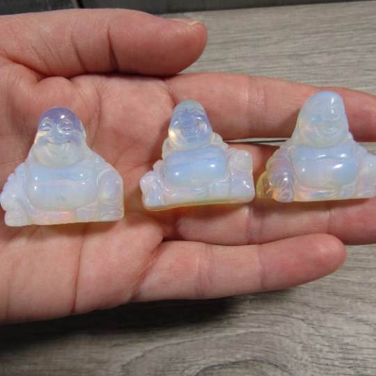 Opalite Gemstone Happy Buddha Figurine for crystal retailers