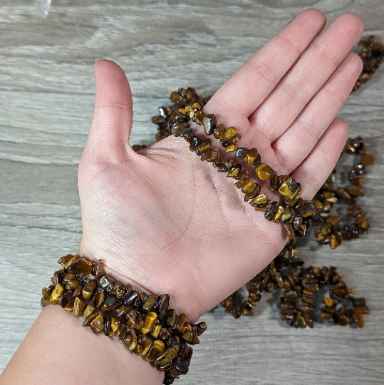 tiger eye gemstone chip bracelets in bulk for wholesale resale