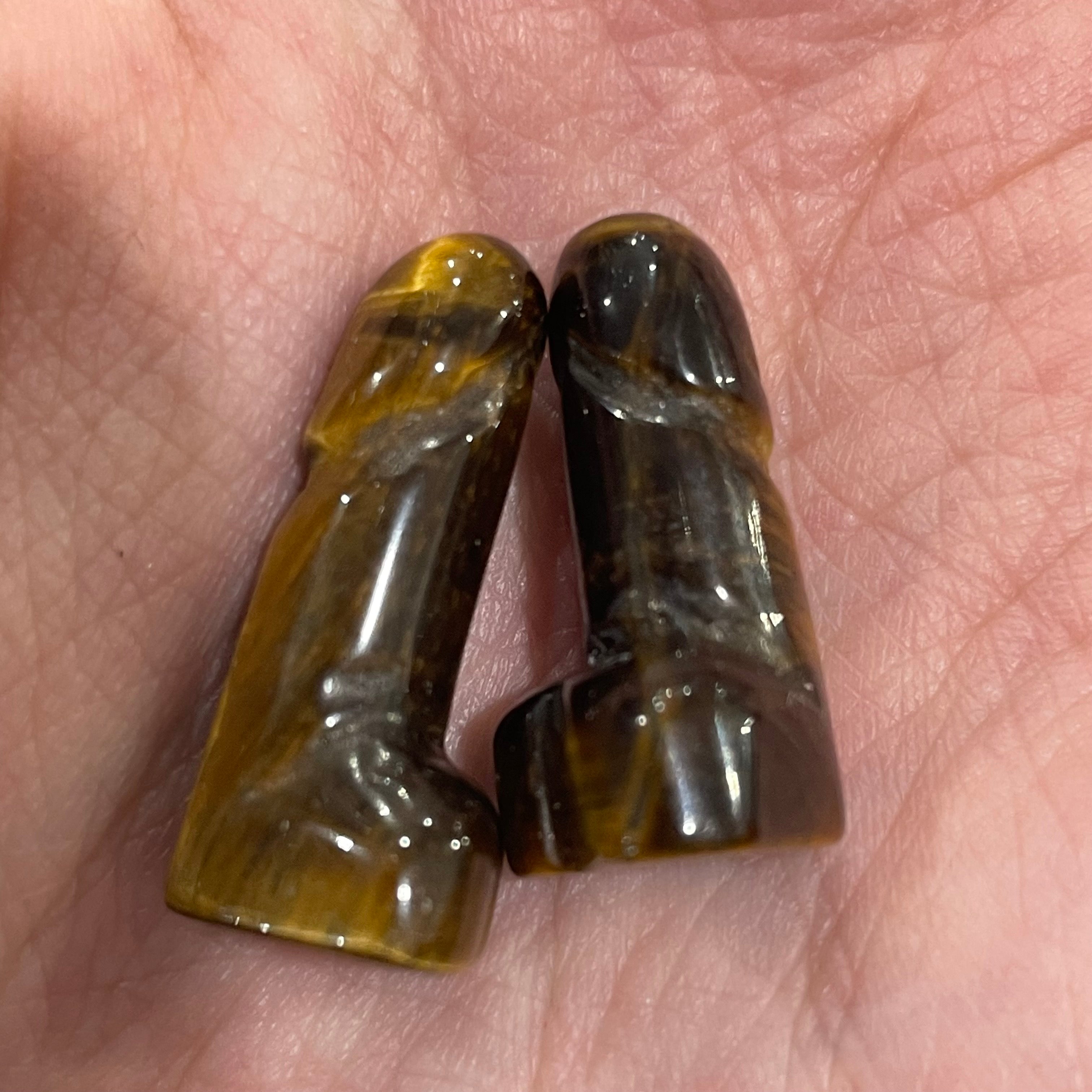 Tiger eye phallic charm