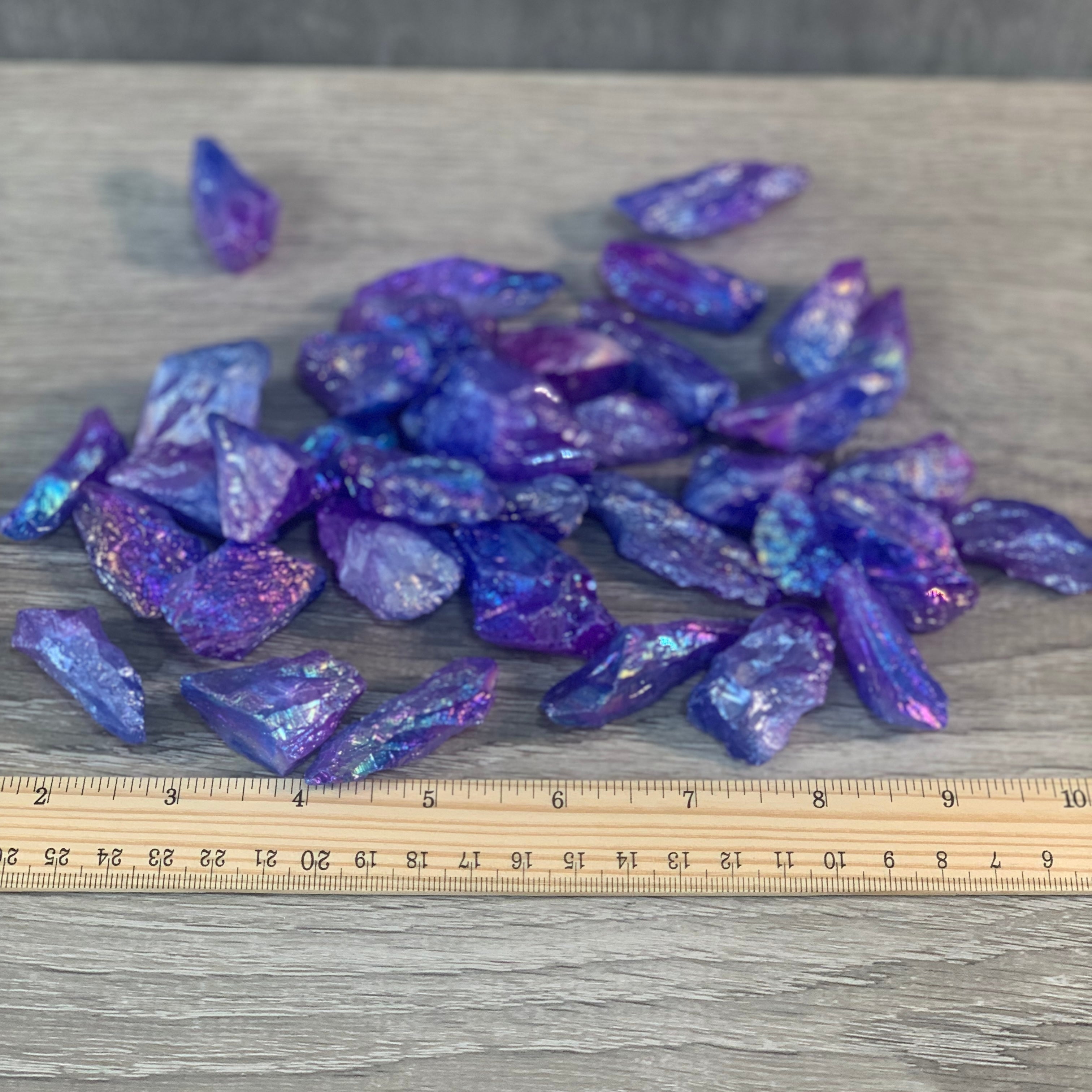 Metaphysical aura quartz rough mix in bulk