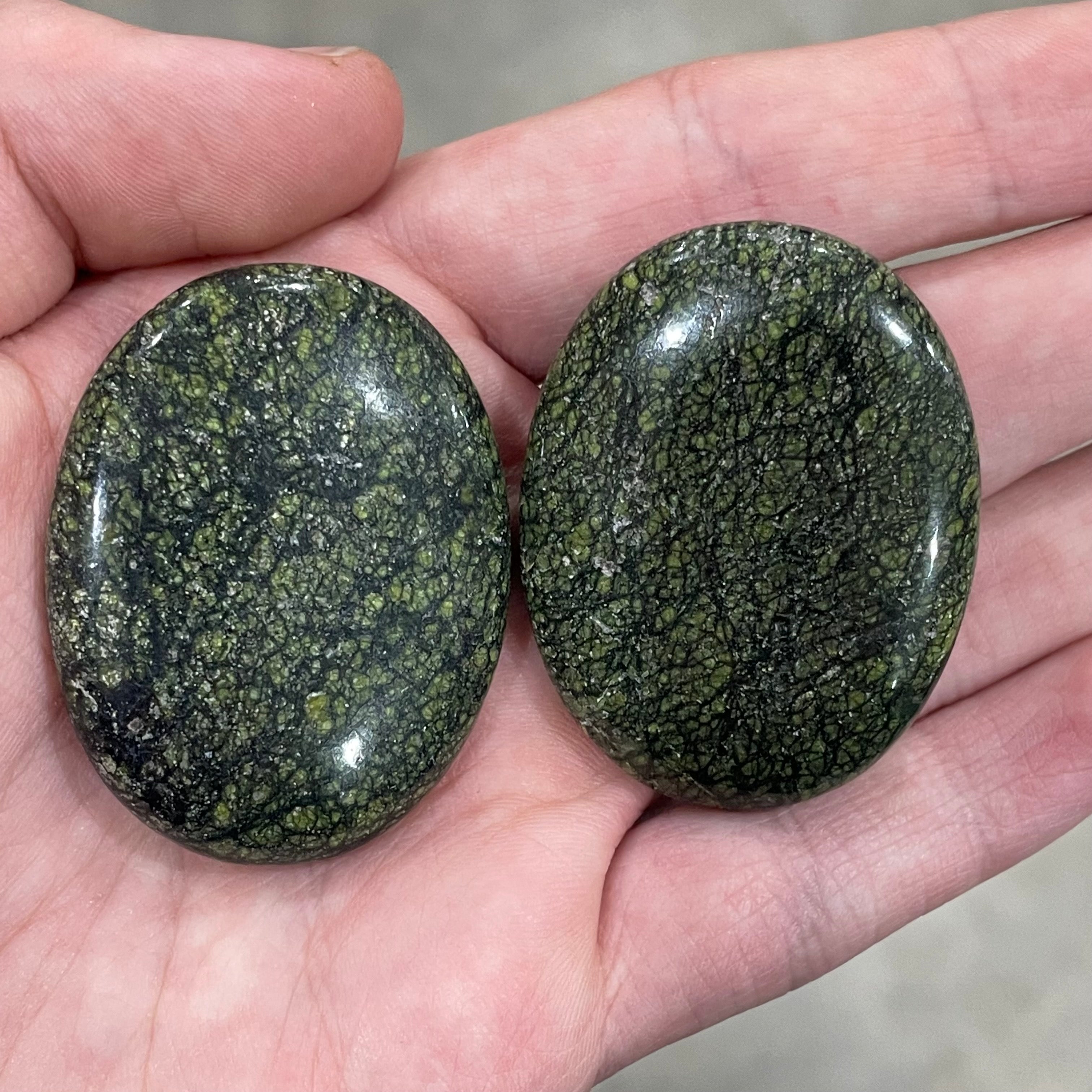 snakeskin green jasper wholesale gemstone palm stones