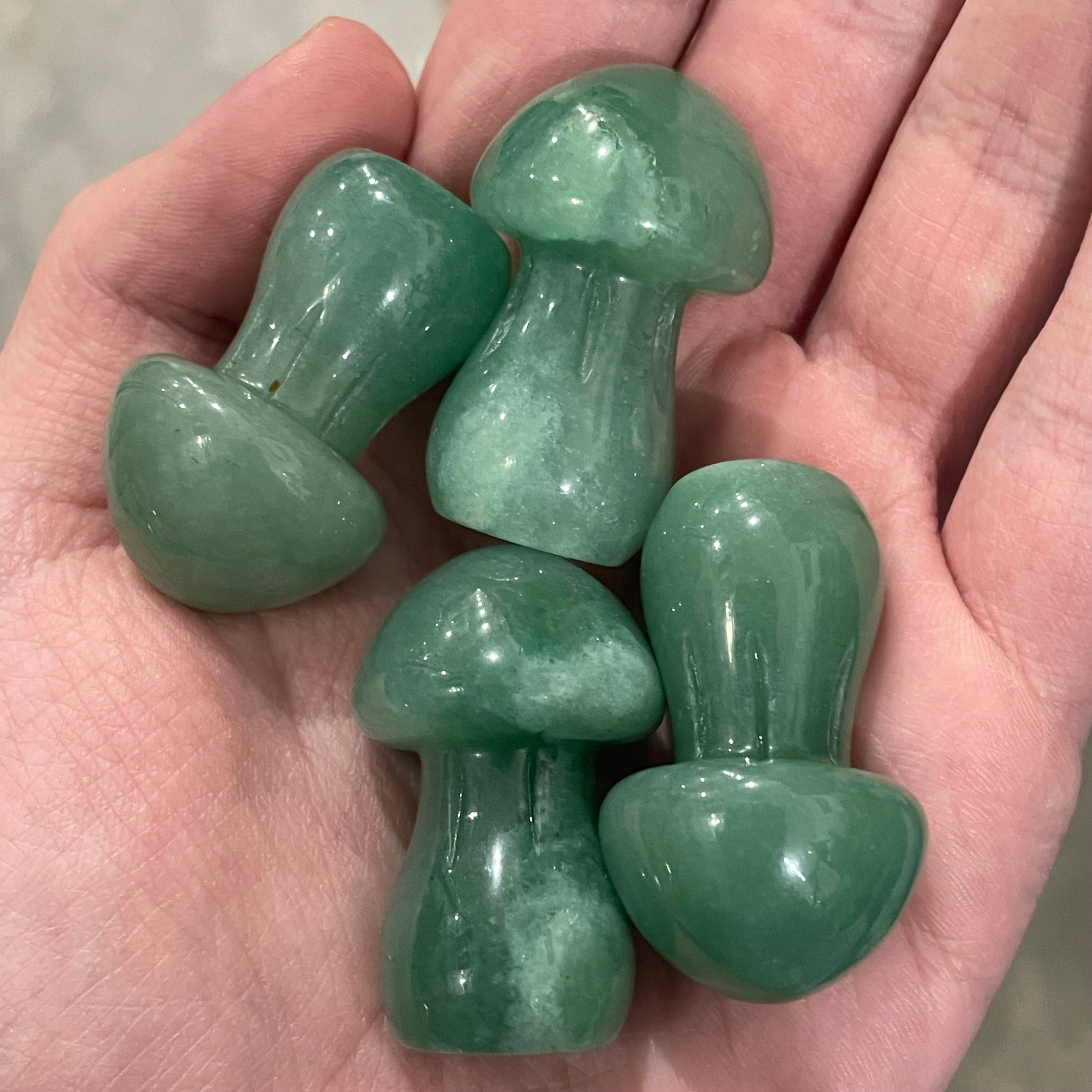 aventurine carved stone mushrooms
