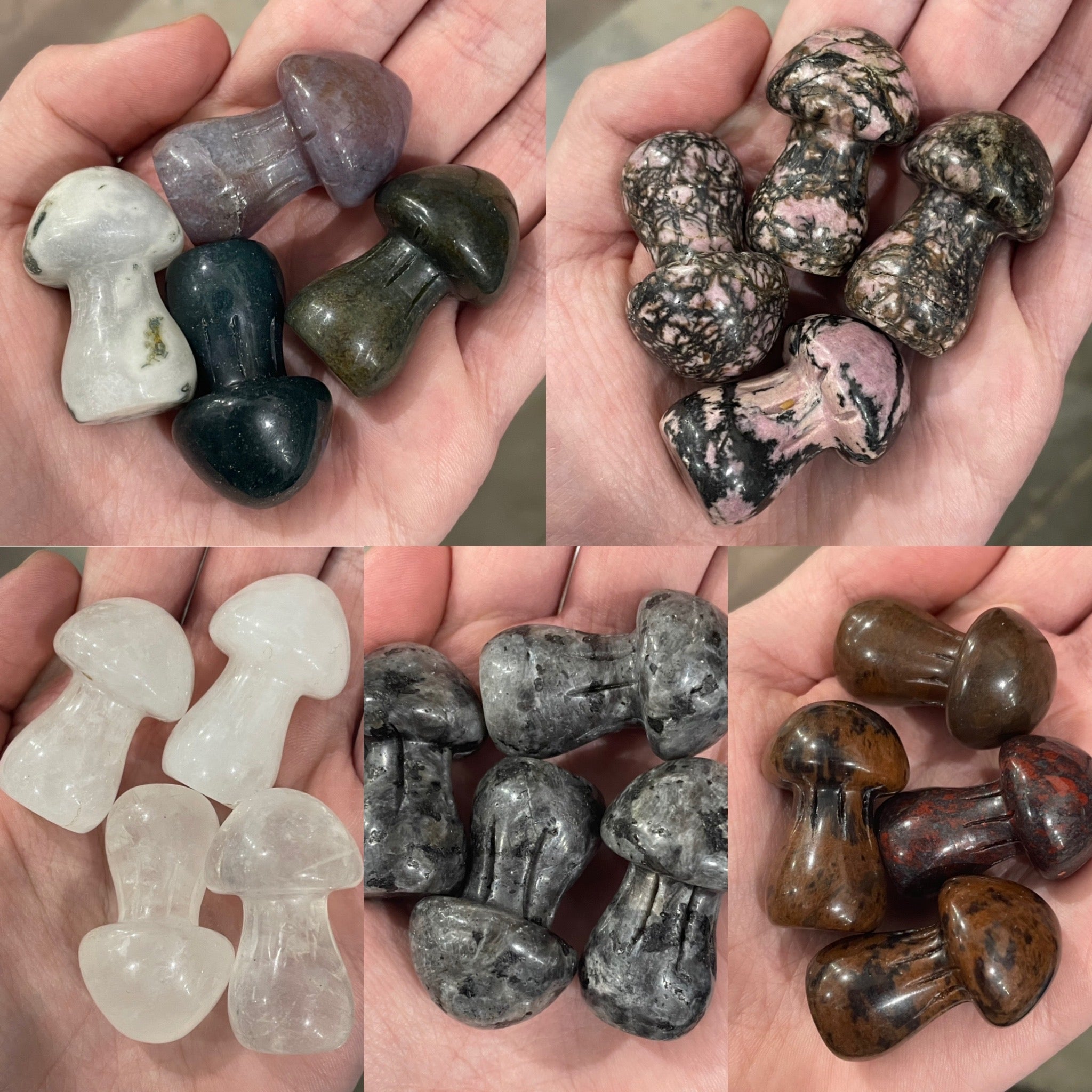 Bulk crystal mushroom figurines for metaphysical stores