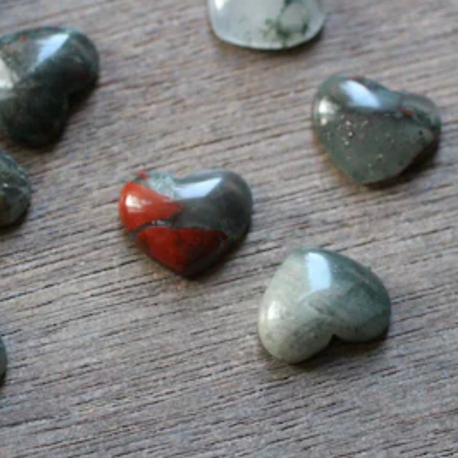 African bloodstone bulk gemstone heart shapes with flat back