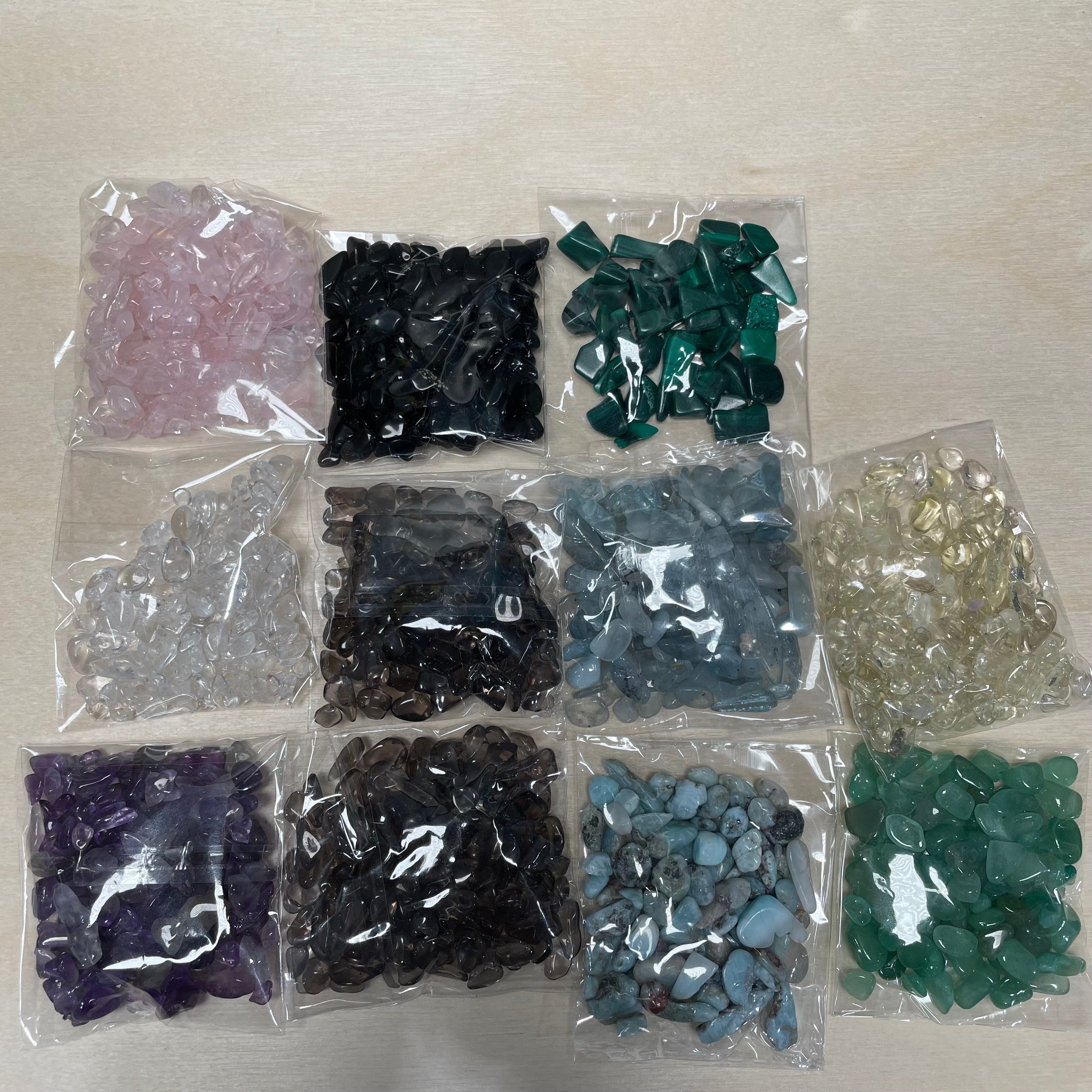 25 gram bag of assorted gemstone mini chips wholesale