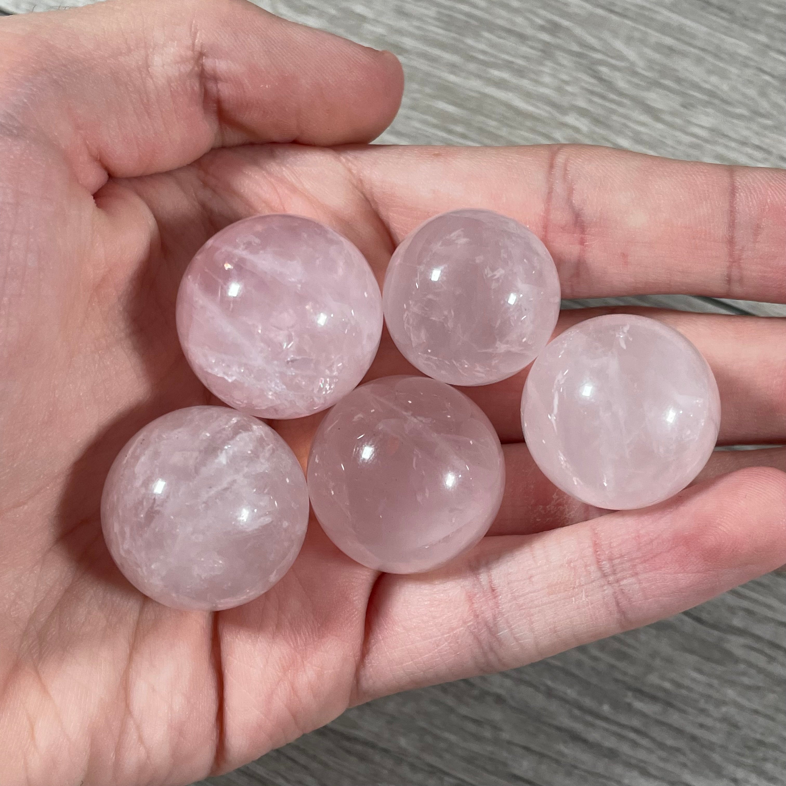 Bulk rose quartz spheres for metaphysical shops