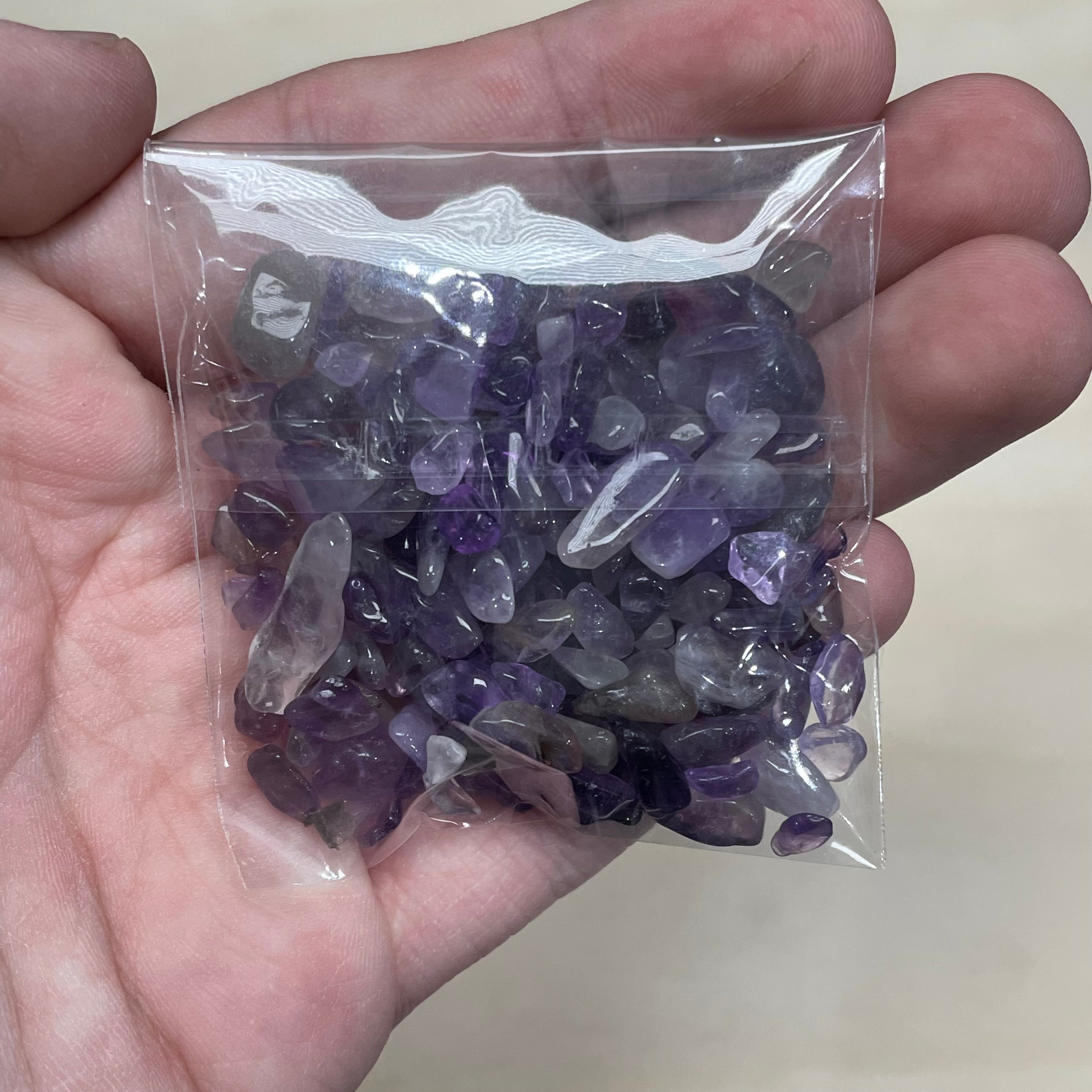 Amethyst 1/4 inch gemstone chips for jewelry making and crafts bulk purchase
