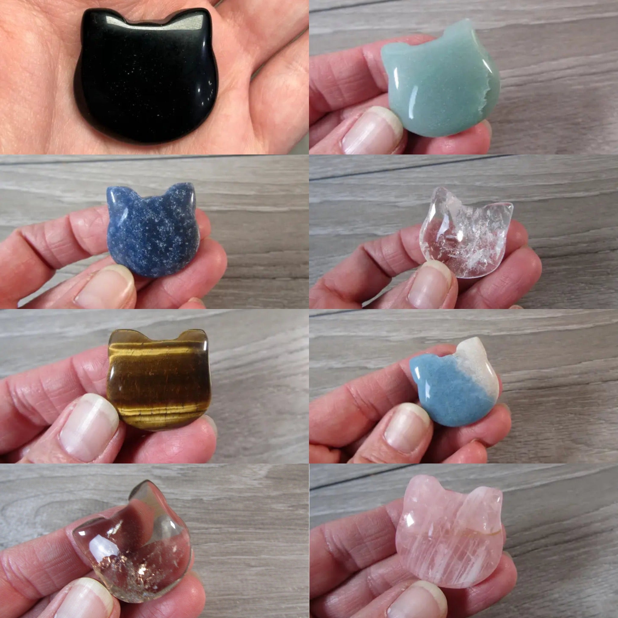 gemstone cat face figurine wholesale
