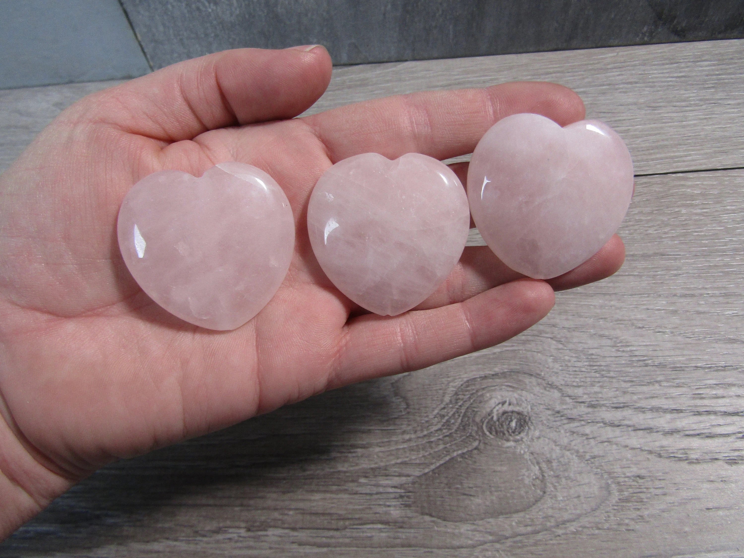 Rose Quartz Large Flat Heart Bead