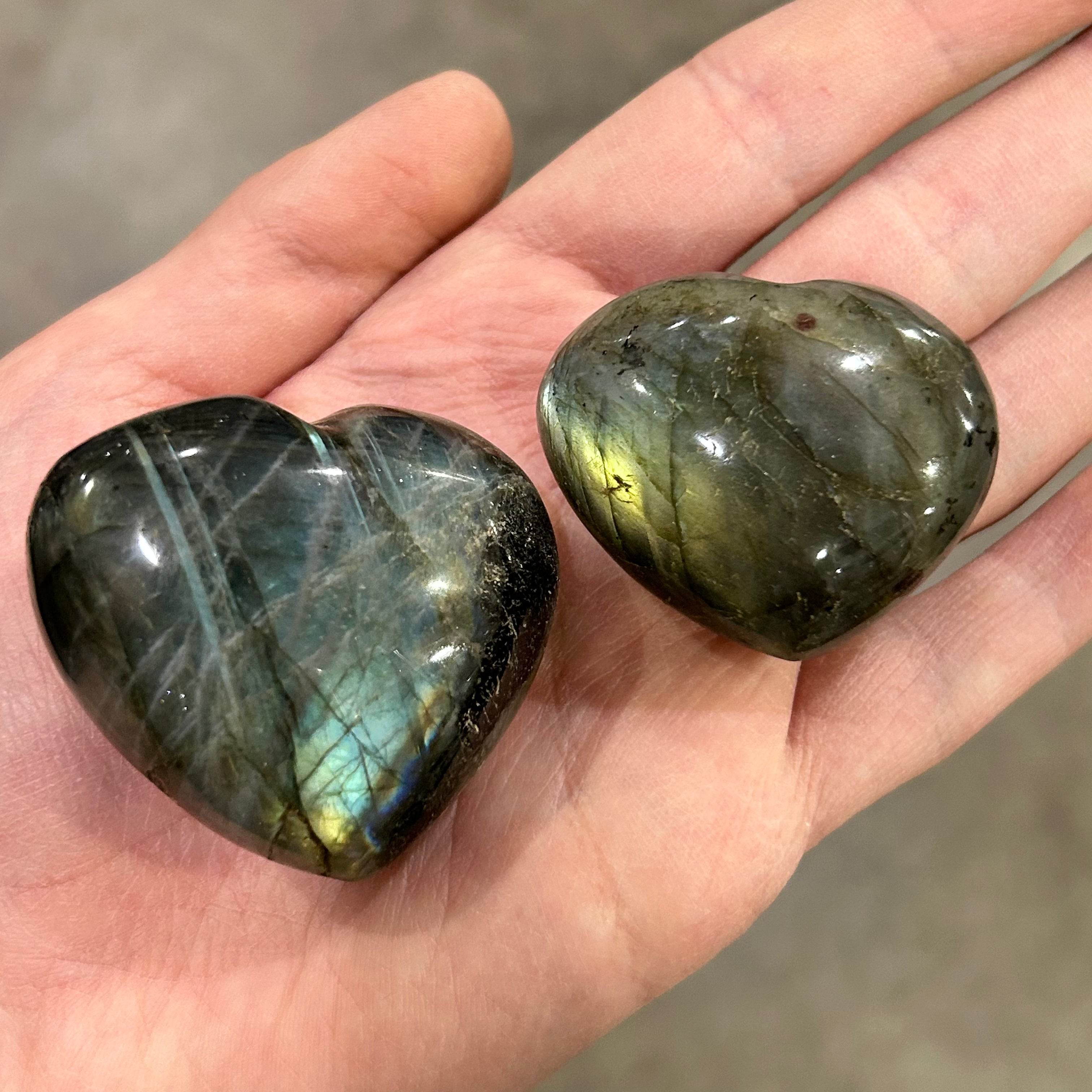 Labradorite crystal heart polished for resale