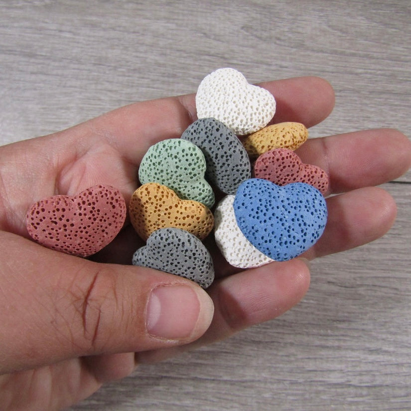 Volcanic lava rock heart-shaped healing crystal