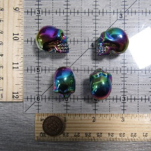Iridescent Aura Electroplated Glass Skulls - Wholesale Decor