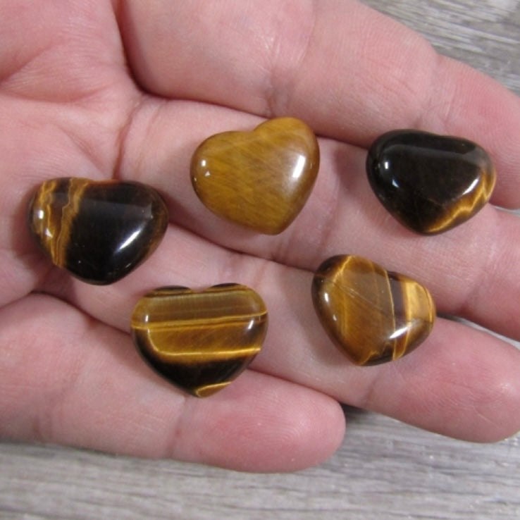 tiger eye natural stone flat back heart