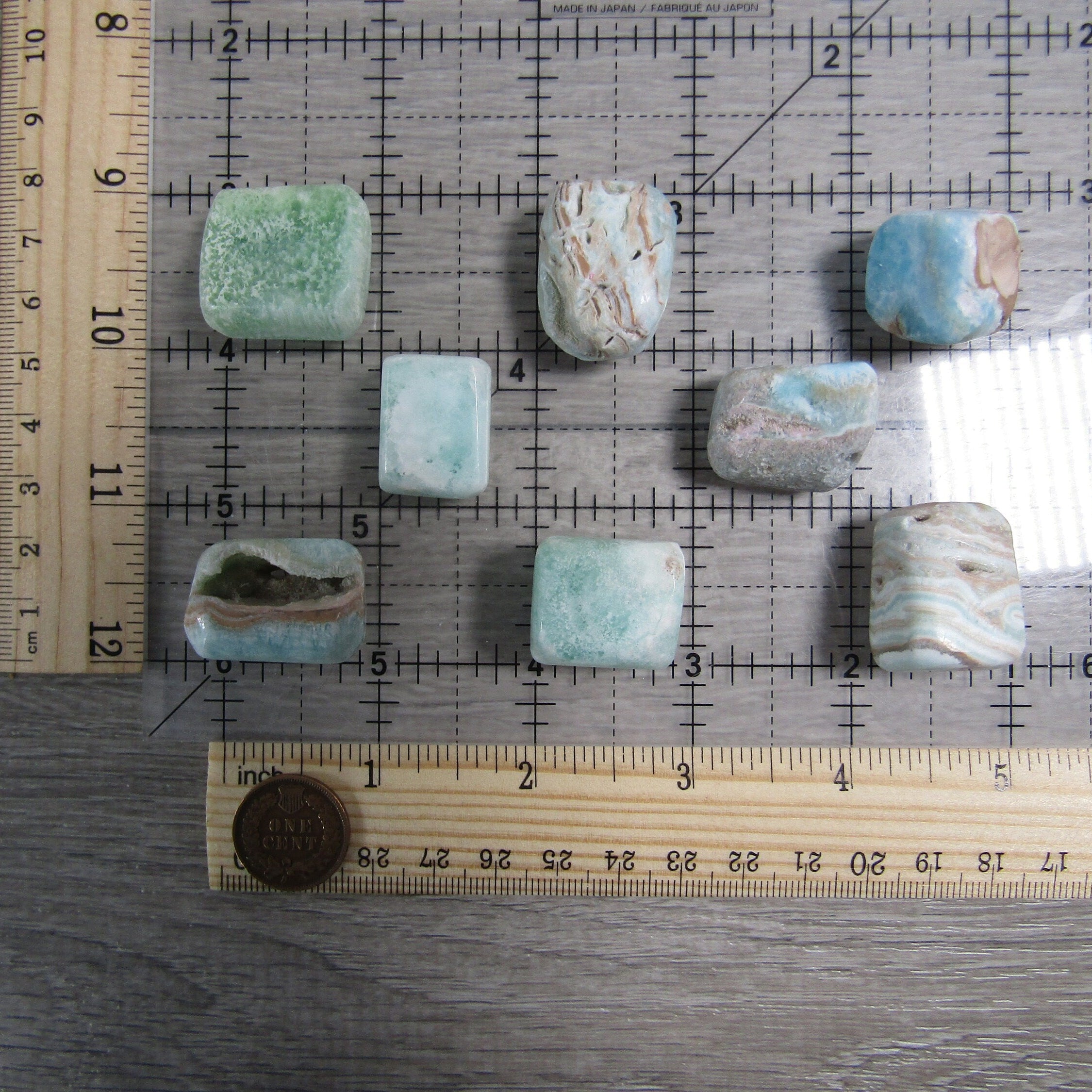 Caribbean Blue Aragonite Tumbled Stones - 1 lb Bulk Lot