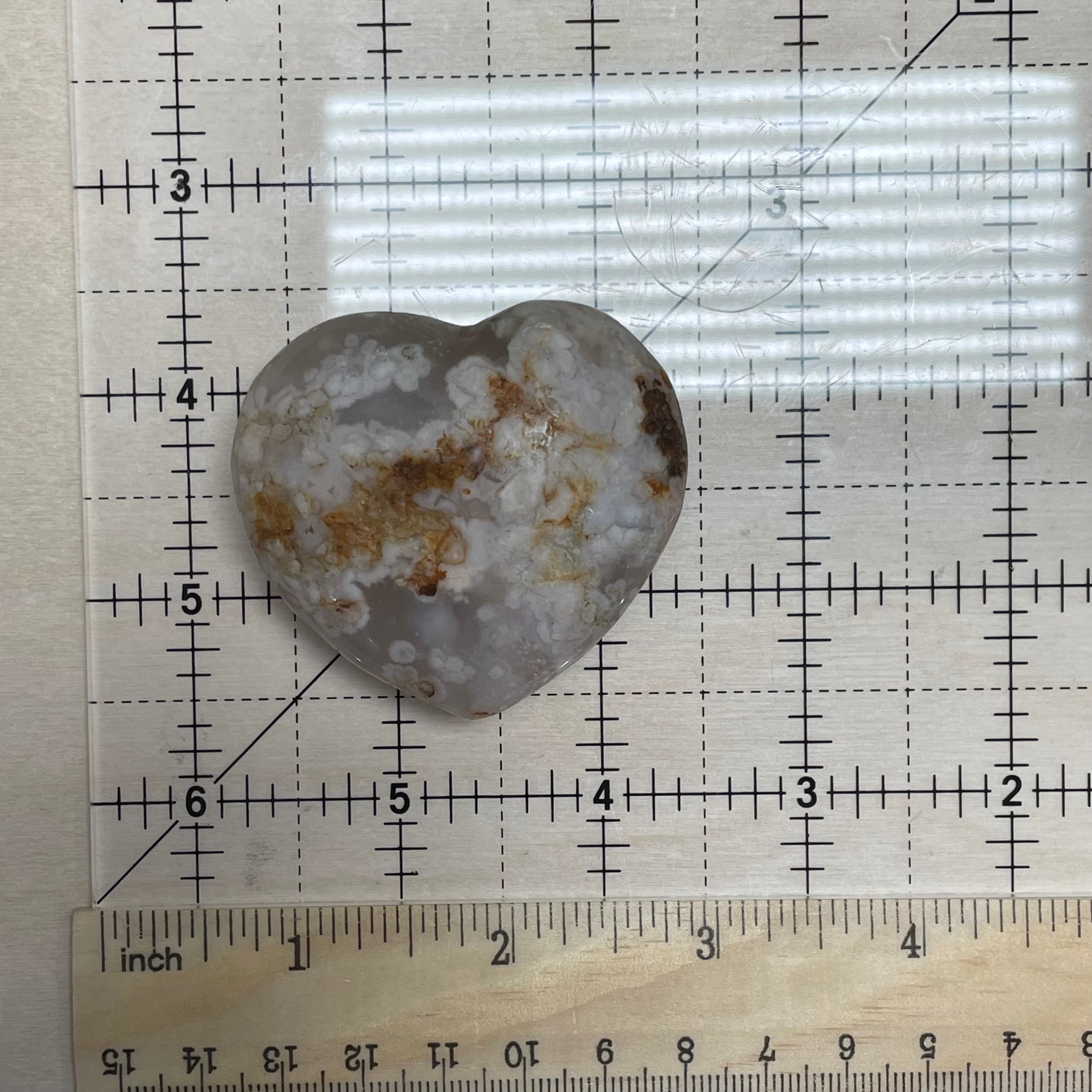 Flower Agate Heart Crystal - Wholesale Spiritual Healing