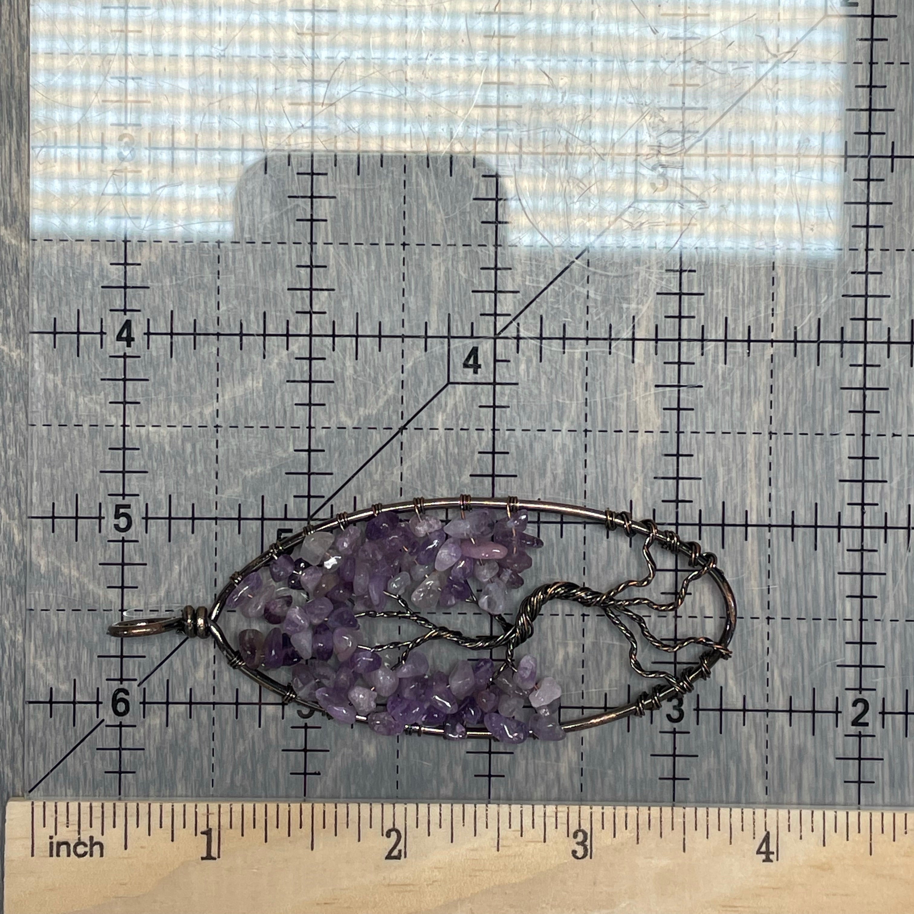 Large Oval Tree of Life Pendant in Bronze – Assorted Stones