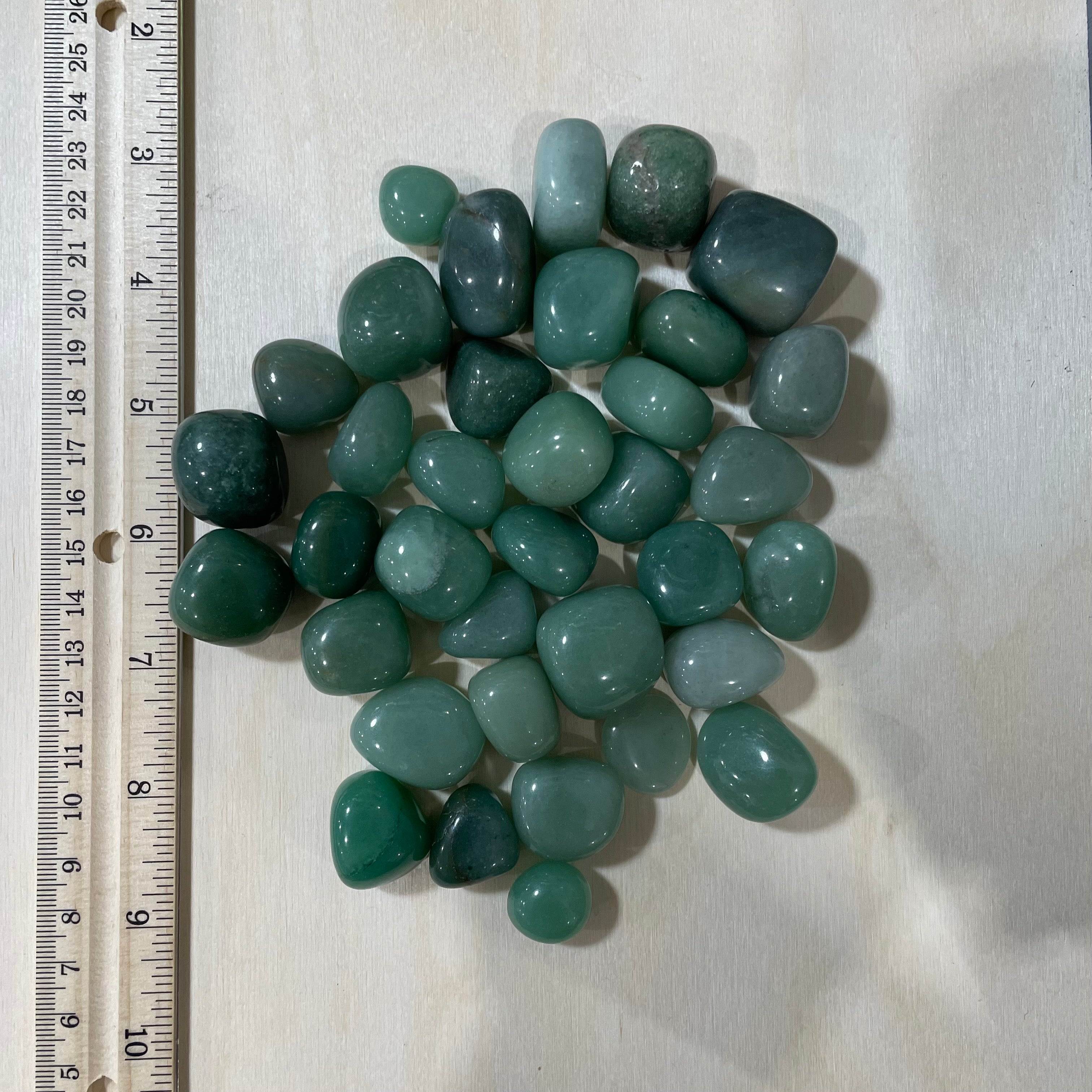 Green Aventurine tumbled stones perfect for crystal display and resale