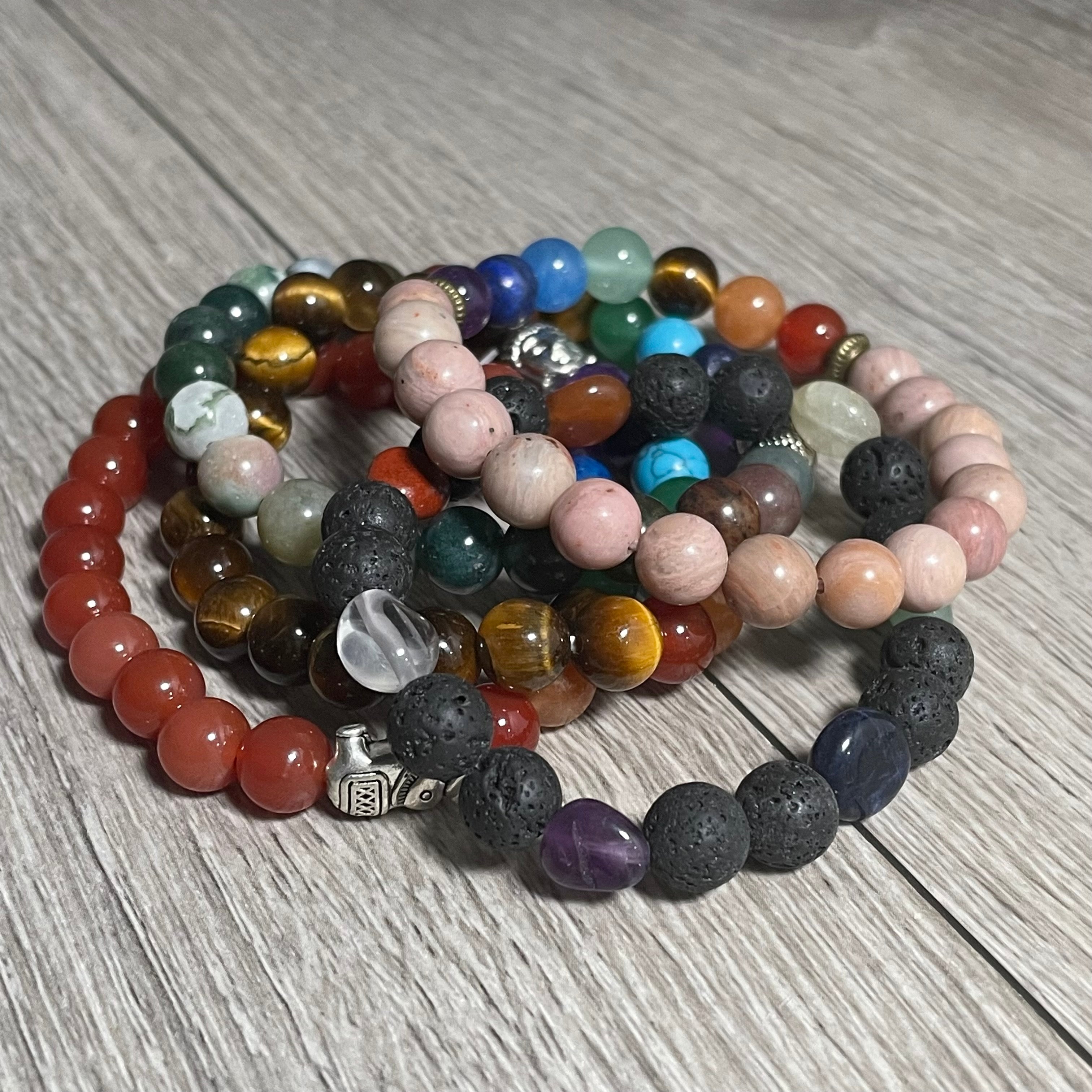8mm gemstone chakra bracelet with healing stones