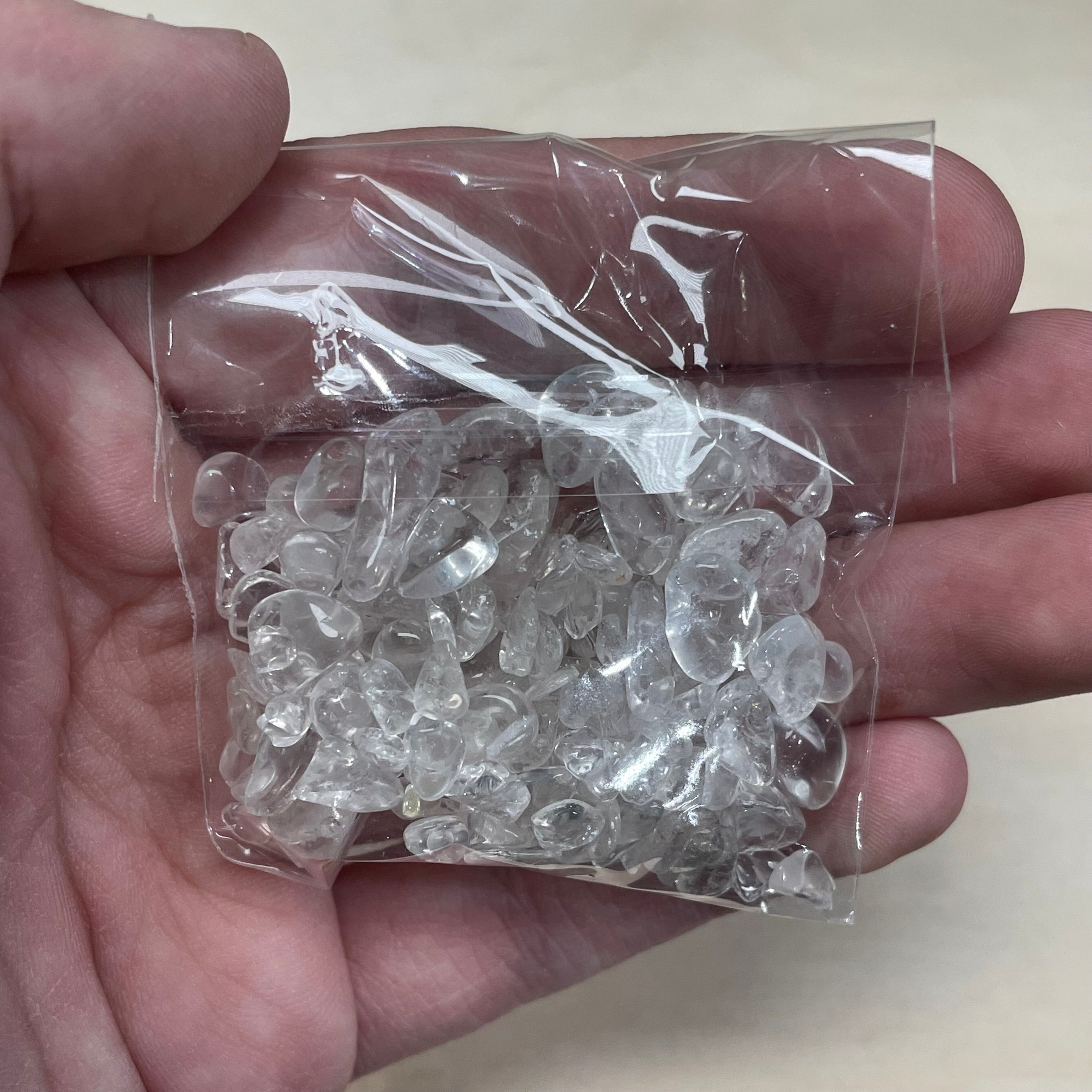 Clear Quartz Small polished gemstone chips in a wholesale lot