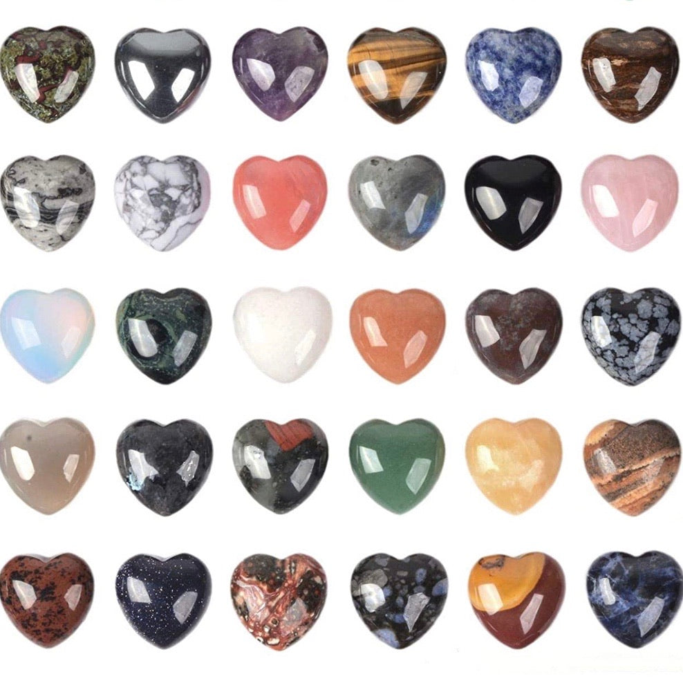 1-Inch Puffy Gemstone Pocket Heart – Bulk Wholesale Crystals