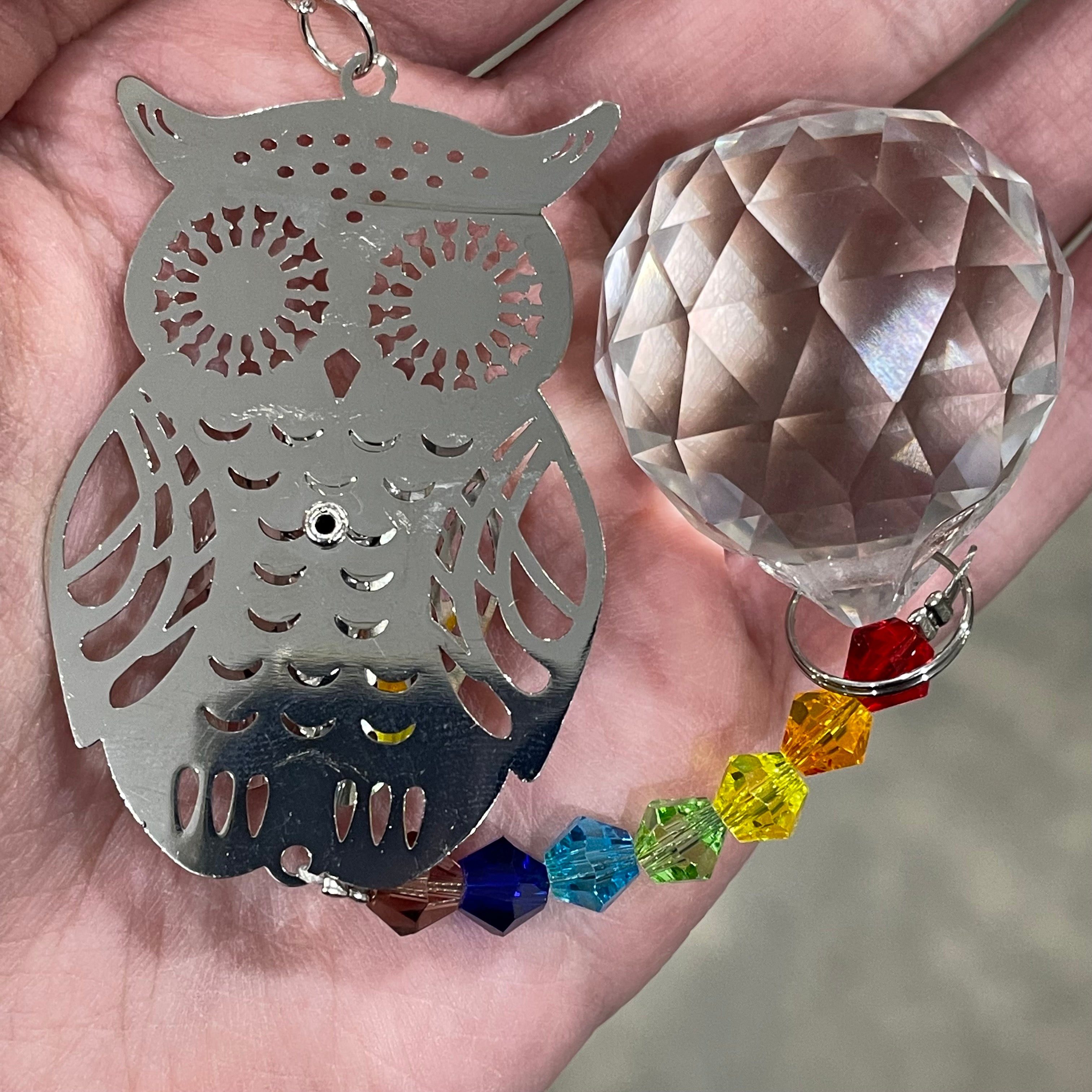 Owl boho crystal suncatcher bulk