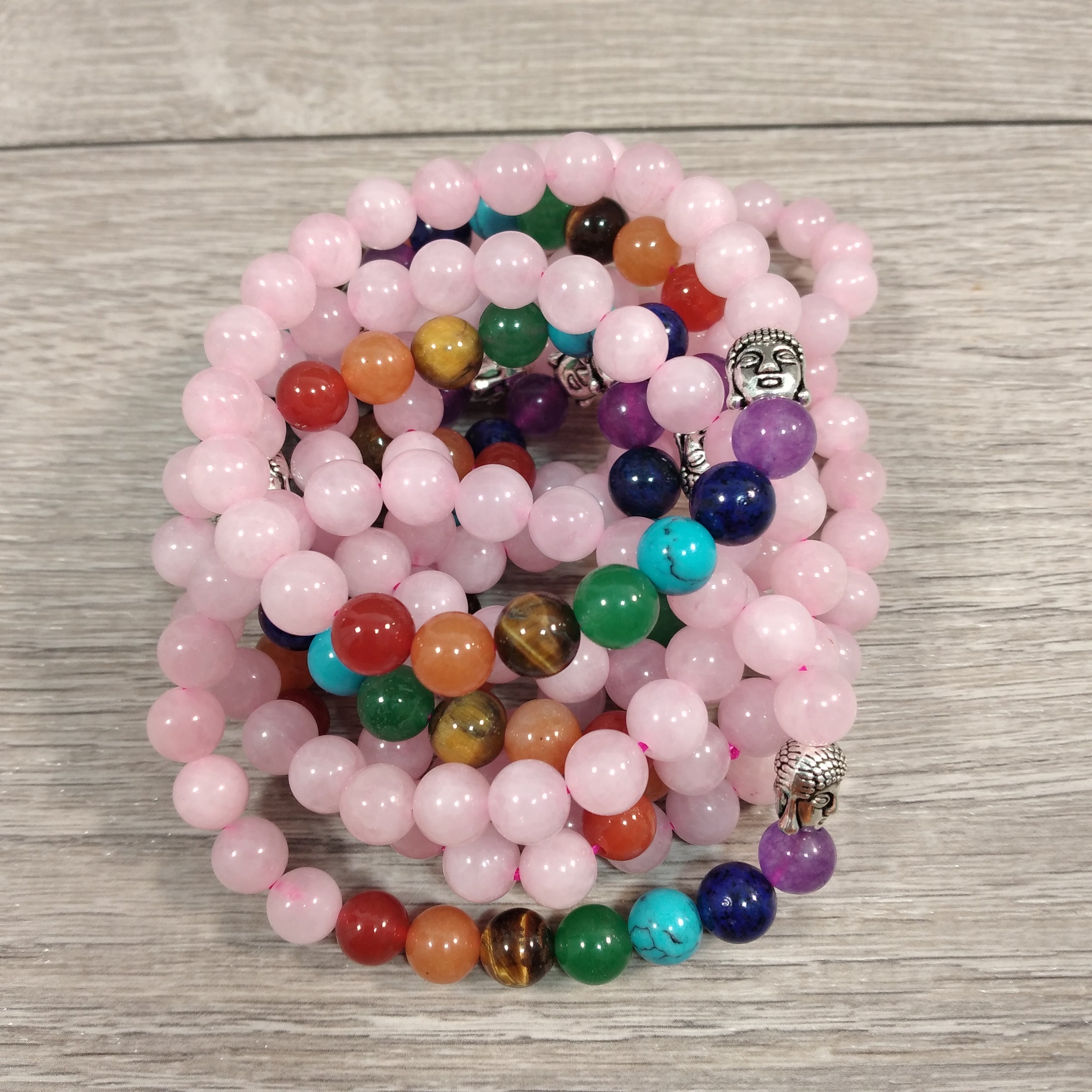 rose quartz bracelets with chakra stones for bulk purchase