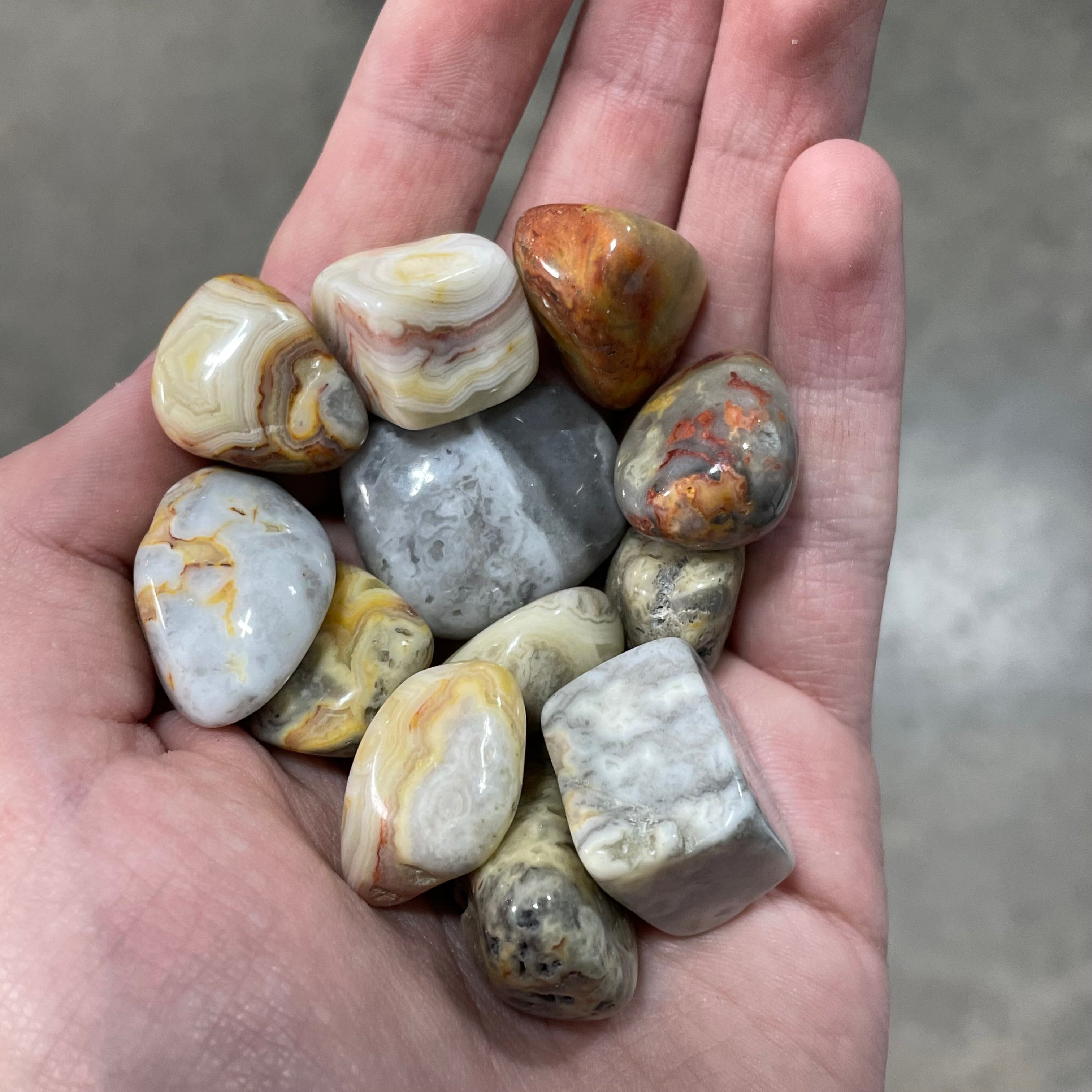 Crazy Lace Agate tumbled stones bulk wholesale 1 lb