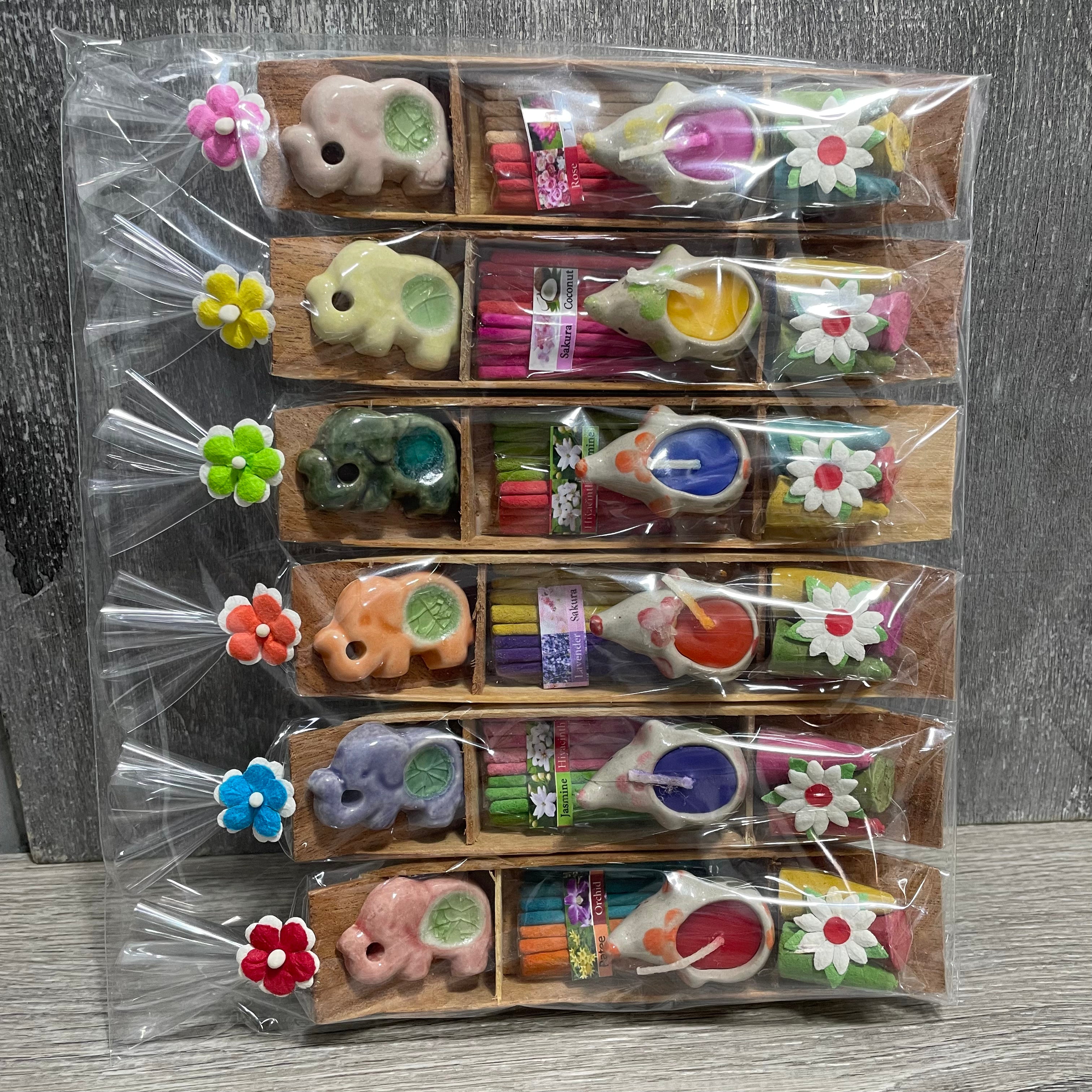 Ceramic Scented Aroma Incense & Candle Assorted Set