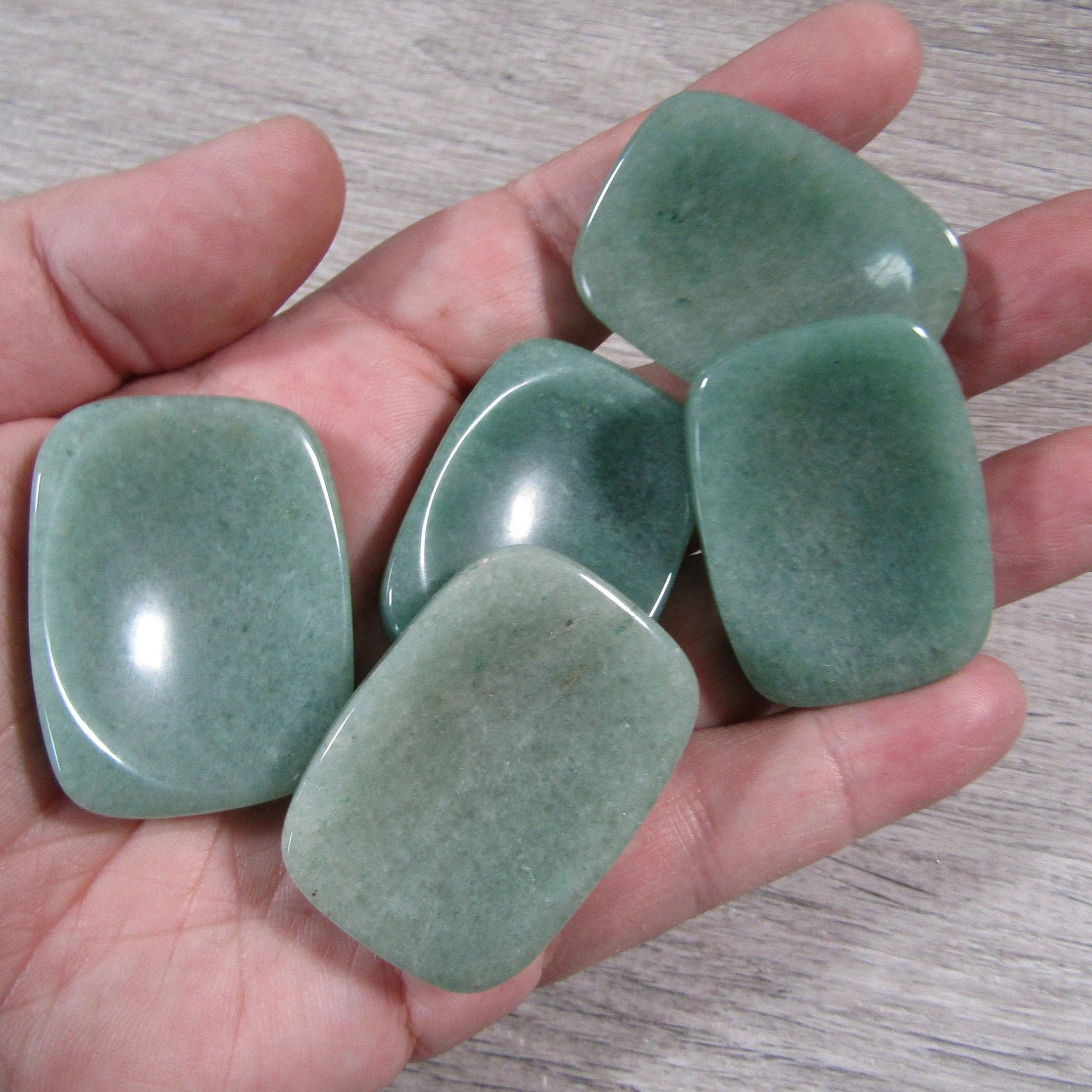 Aventurine Natural Rectangle Palm Stone for Stress Relief and Energy Work