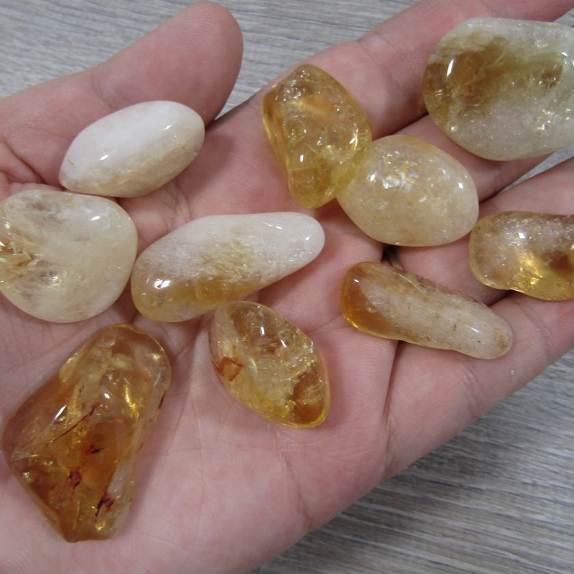 Citrine tumbled stones wholesale 1-pound lot