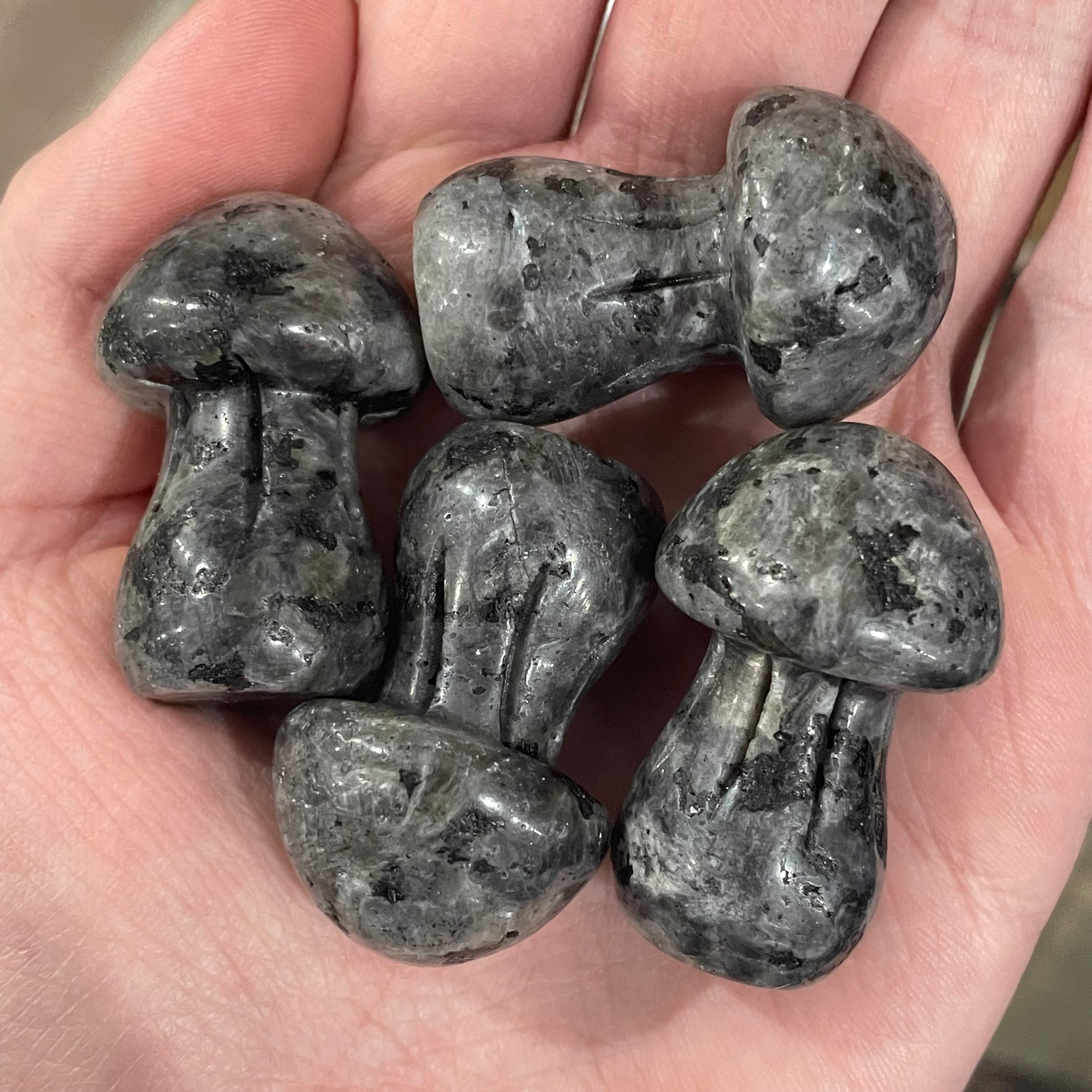 larvikite gemstone mushroom figurine in bulk