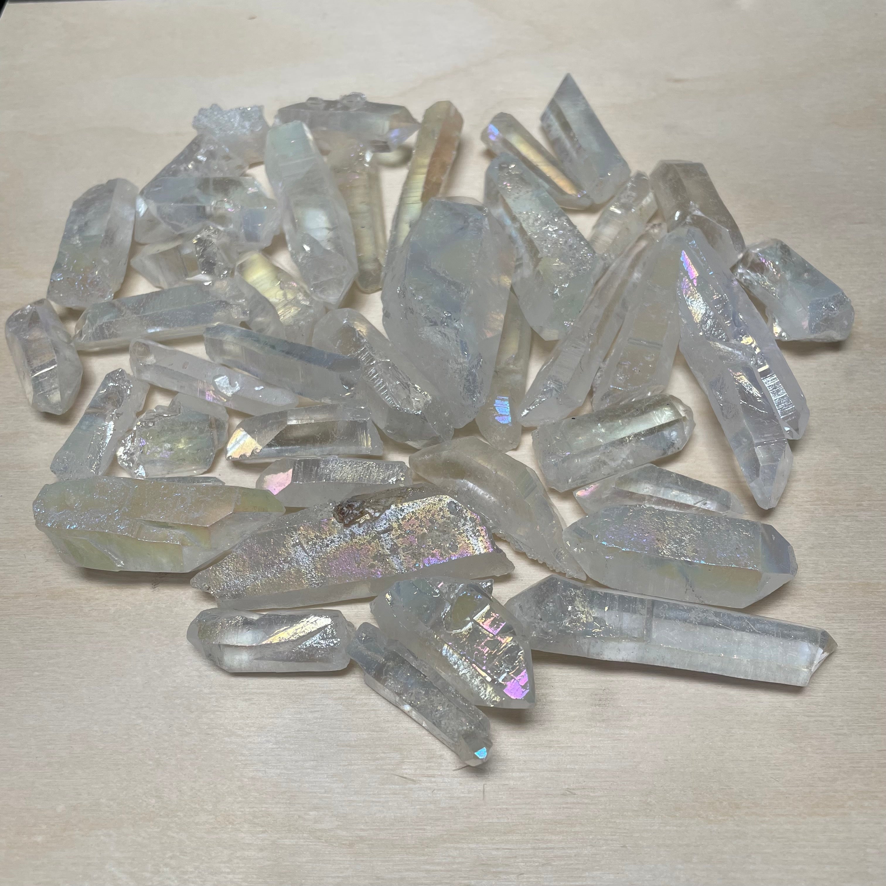 Angel Aura Quartz Raw Crystal Points – 1 lb Bulk
