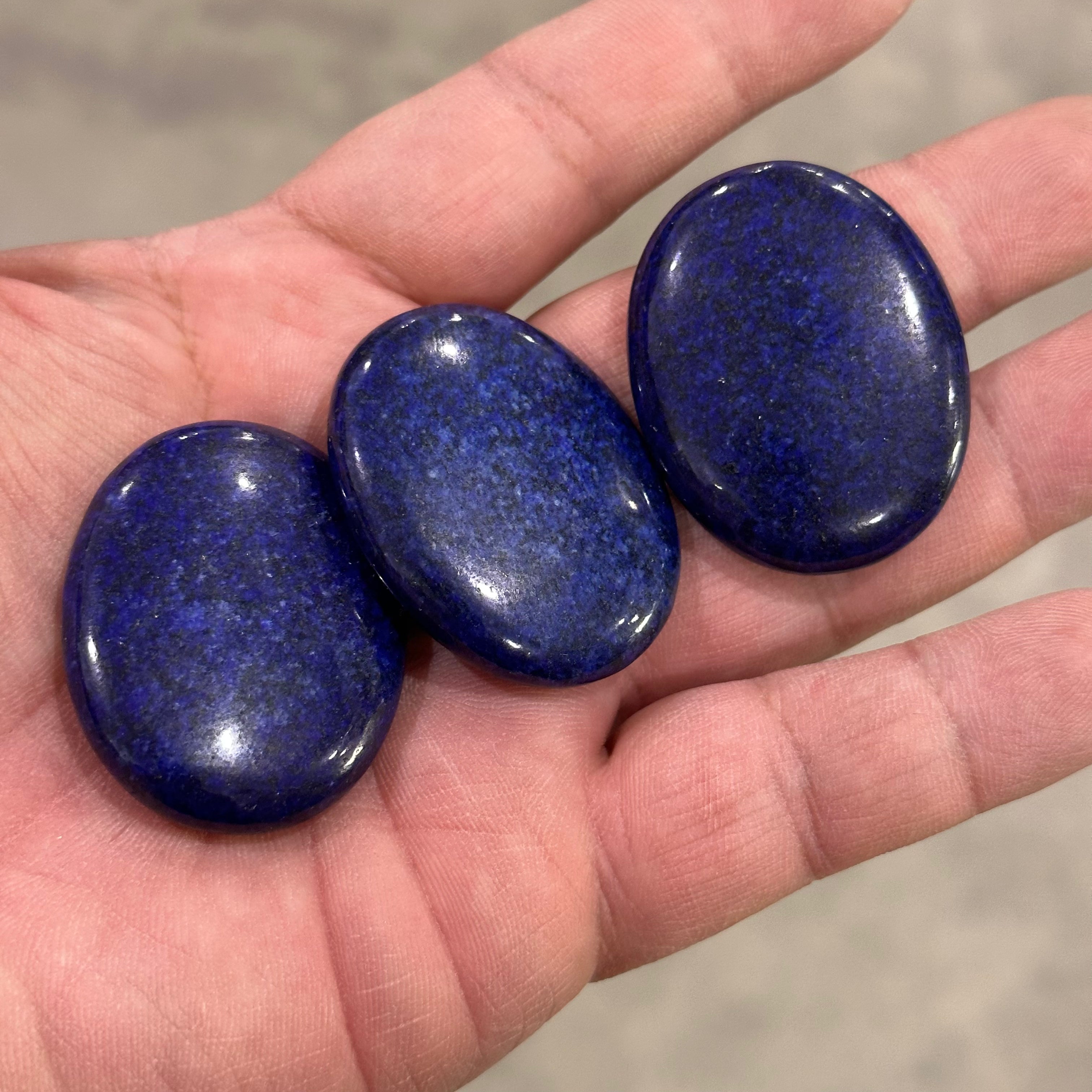blue palm oval stones