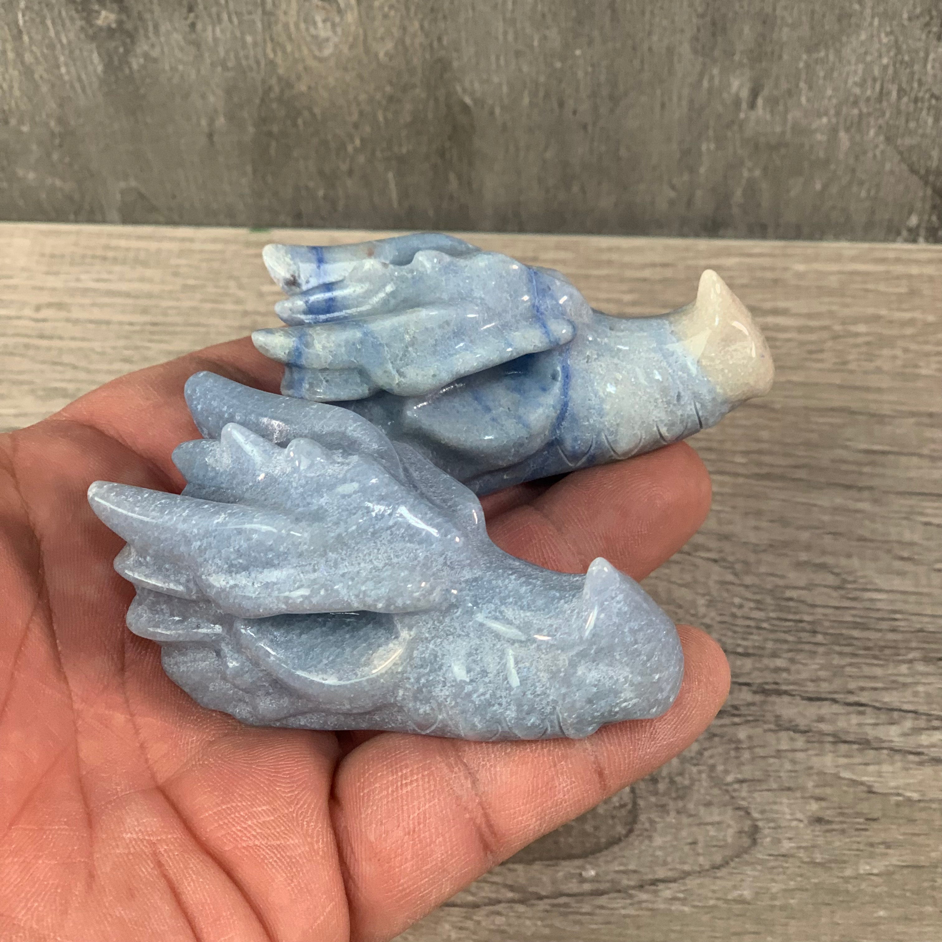 Blue Quartz wholesale crystal skulls dragon shape